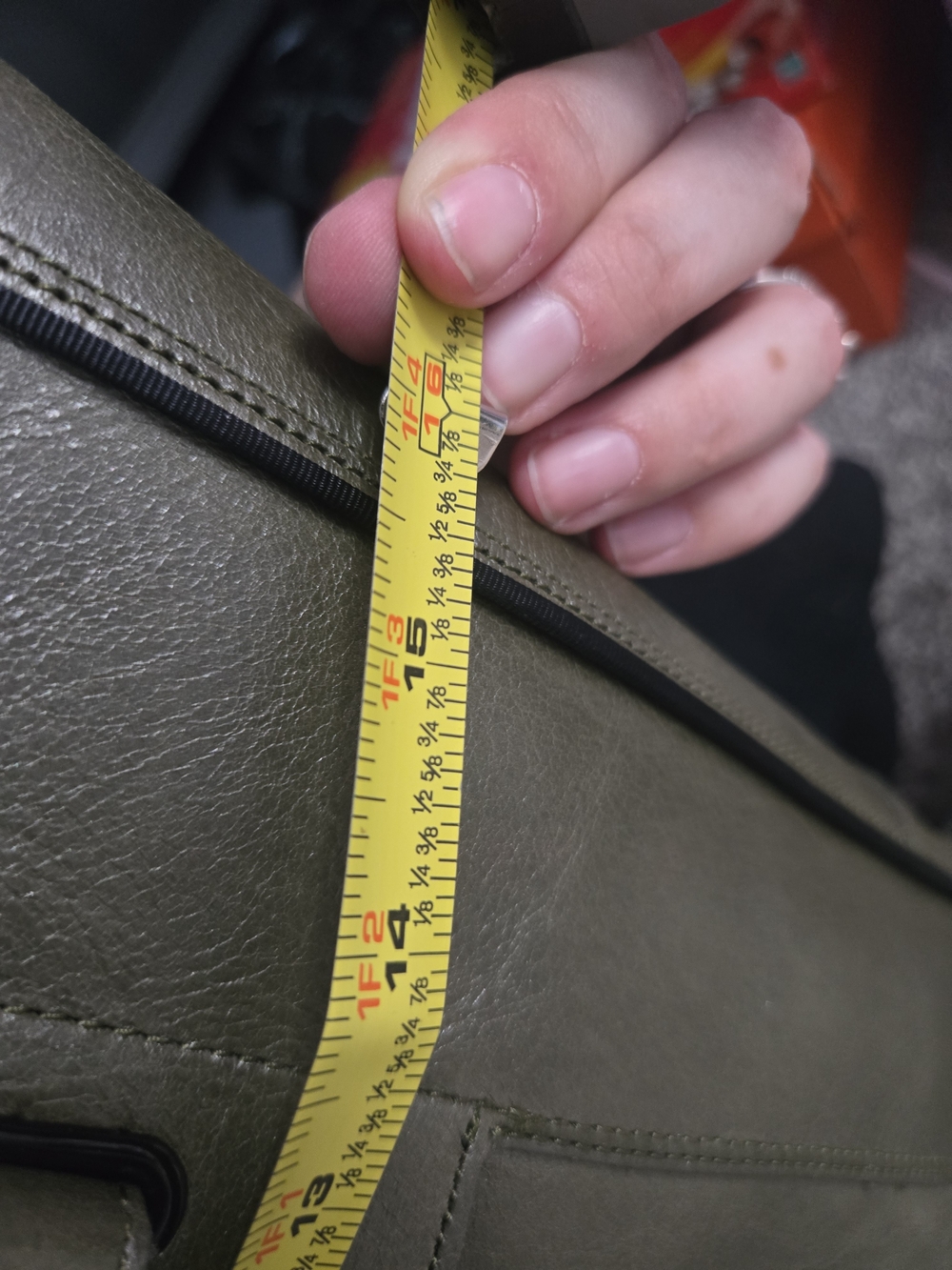 Dr. Martens Olive Green Leather Knee-High Zip Boots with Yellow Stitching - Picture 16 of 16